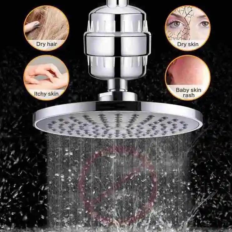 20 Stage Shower Hard Water Purification Filter Showerhead Activated Carbon Water Purifier Chlorine Removal Reduce Dry Itchy Skin