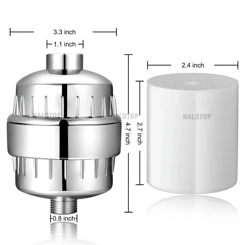 20 Stage Shower Hard Water Purification Filter Showerhead Activated Carbon Water Purifier Chlorine Removal Reduce Dry Itchy Skin